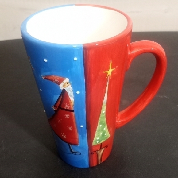 SET of Two Tall Christmas Coffee or Hot Chocolate Mugs 16oz - Picture 7 of 12